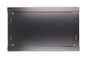 Szafka wisząca rack 6U 600x450 czarna szklane drzwi