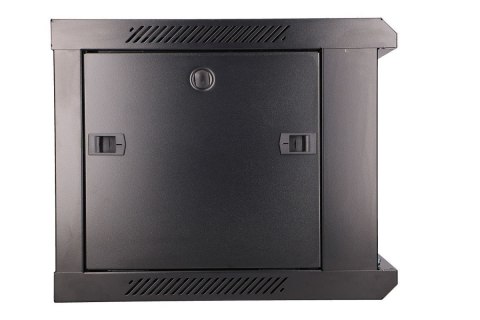 Szafka wisząca rack 6U 600x450 czarna szklane drzwi