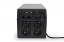 Zasilacz awaryjny UPS Line-Ineractive LCD, 1000VA/600W, 2x12V/7Ah, AVR, 4xSCHUKO, USB, RS232, RJ45