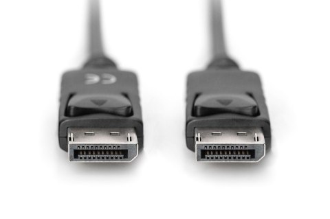 Kabel połączeniowy DisplayPort z zatrzaskami 1080p 60Hz FHD Typ DP/DP M/M czarny 1m Kabel połączeniowy DisplayPort z zatrzaskami 1080p 60Hz FHD Typ DP/DP M/M czarny 1m