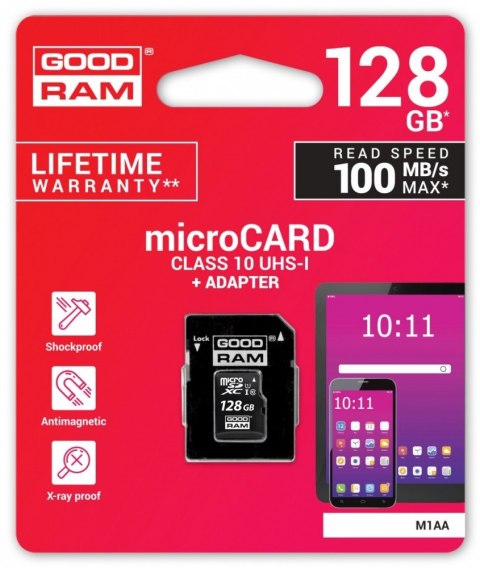 Karta pamięci microSDHC 128GB CL10 UHS I + adapter Karta pamięci microSDHC 128GB CL10 UHS I + adapter
