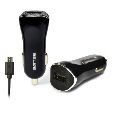 Ładowarka samochodowa USB + microUSB 1A czarna Ładowarka samochodowa USB + microUSB 1A czarna