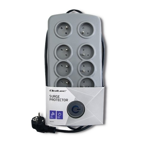 Listwa antyprzepięciowa Quick Switch, 8 gniazd, 2,5m, szara Listwa antyprzepięciowa Quick Switch, 8 gniazd, 2,5m, szara