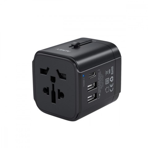 PA-TA01 Black uniwersalny podróżny adapter sieciowy 2xUSB+1xUSB C | 7.8A | pasuje w 150 krajach PA-TA01 Black uniwersalny podróżny adapter sieciowy 2xUSB+1xUSB C | 7.8A | pasuje w 150 krajach