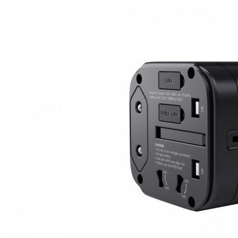 PA-TA01 Black uniwersalny podróżny adapter sieciowy 2xUSB+1xUSB C | 7.8A | pasuje w 150 krajach PA-TA01 Black uniwersalny podróżny adapter sieciowy 2xUSB+1xUSB C | 7.8A | pasuje w 150 krajach