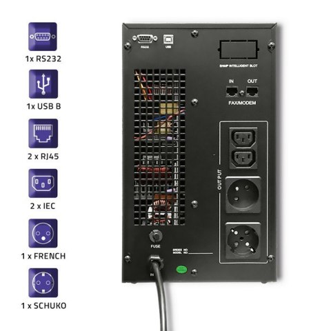 Zasilacz awaryjny UPS, on-line, czysta fala sinusoidalna, 3KVA, 2.4W, LCD, USB Zasilacz awaryjny UPS, on-line, czysta fala sinusoidalna, 3KVA, 2.4W, LCD, USB