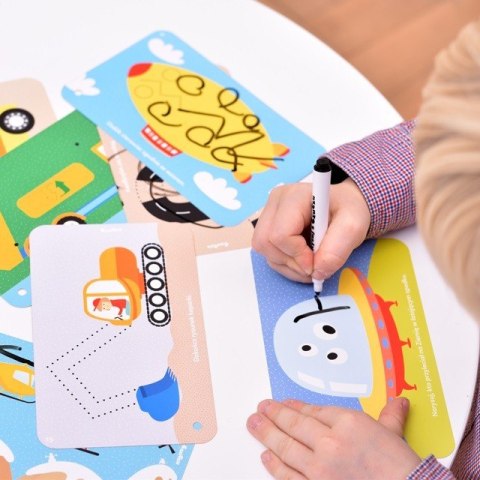 Zestaw edukacyjny Pojazdy Zabawy kreatywne z pisakiem zmazywakiem Zestaw edukacyjny Pojazdy Zabawy kreatywne z pisakiem zmazywakiem