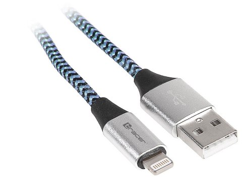 Kabel USB 2.0 iPhone AM lightning 1,0m czarno-niebieski Kabel USB 2.0 iPhone AM lightning 1,0m czarno-niebieski