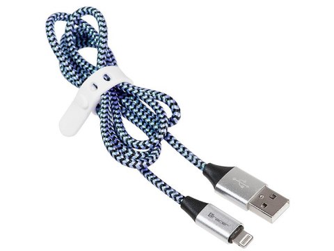 Kabel USB 2.0 iPhone AM lightning 1,0m czarno-niebieski Kabel USB 2.0 iPhone AM lightning 1,0m czarno-niebieski