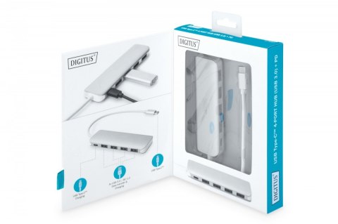 HUB/Koncentrator 4-portowy USB 3.0 SuperSpeed z Typ C Power Delivery, aluminium HUB/Koncentrator 4-portowy USB 3.0 SuperSpeed z Typ C Power Delivery, aluminium