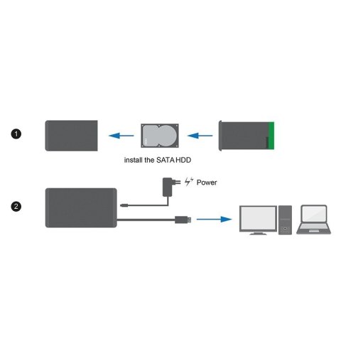 Zewnętrzna obudowa HDD 3.5 cala, SATA, USB3.0, Czarna Aluminiowa Zewnętrzna obudowa HDD 3.5 cala, SATA, USB3.0, Czarna Aluminiowa