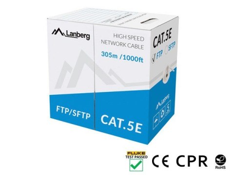 Kabel SFTP kat.5e 305m drut CU LCS5-11CU-0305-S szary Kabel SFTP kat.5e 305m drut CU LCS5-11CU-0305-S szary
