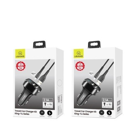 Ładowarka samochodowa 2xUSB C13 2.1A microUSB czarny NTU35MC13TZ Ładowarka samochodowa 2xUSB C13 2.1A microUSB czarny NTU35MC13TZ