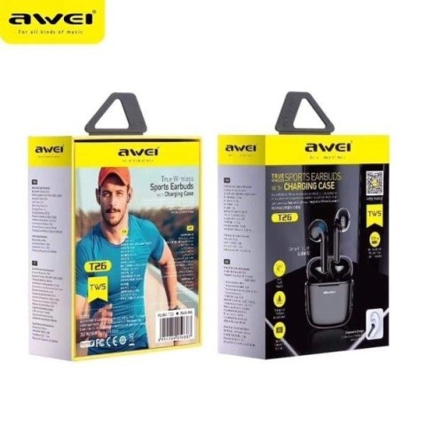 Słuchawki Bluetooth 5.0 T26 TWS + stacja dokująca Czarny Słuchawki Bluetooth 5.0 T26 TWS + stacja dokująca Czarny
