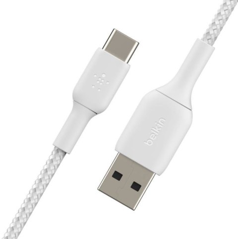 Kabel Braided USB-C USB-A 15cm biały Kabel Braided USB-C USB-A 15cm biały
