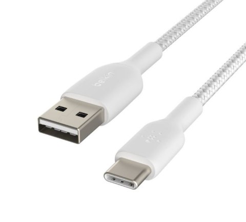Kabel Braided USB-C USB-A 15cm biały Kabel Braided USB-C USB-A 15cm biały