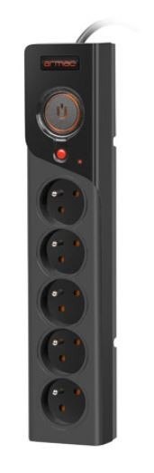 Listwa zasilająca Z5 3m 5x230V 10A Z5/30/CZ czarna Listwa zasilająca Z5 3m 5x230V 10A Z5/30/CZ czarna