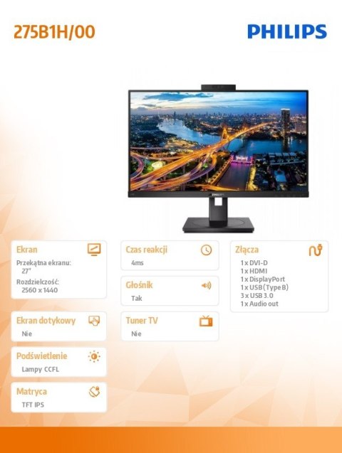 Monitor 275B1H 27 cali IPS DVI HDMI DP Pivot Webcam Monitor 275B1H 27 cali IPS DVI HDMI DP Pivot Webcam