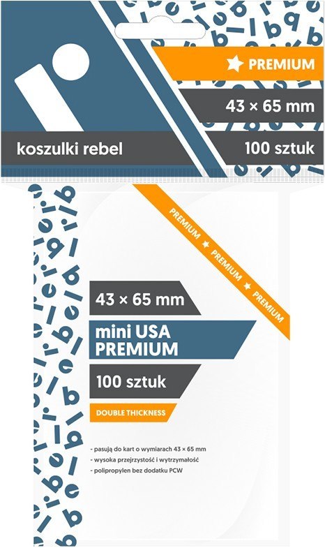 Koszulki 43x65 mm Mini USA Premium 100 sztuk Koszulki 43x65 mm Mini USA Premium 100 sztuk