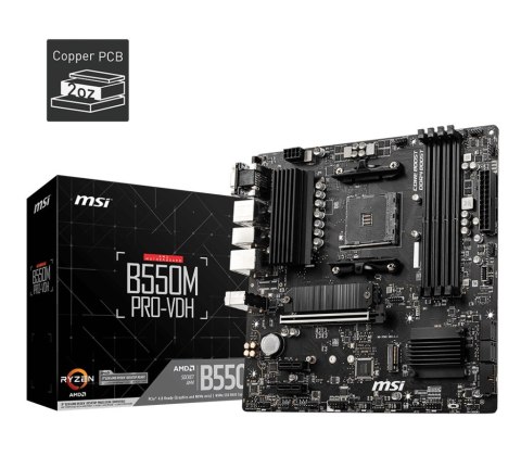 Płyta główna B550M PRO-VDH AM4 4DDR4 HDMI/DP/VGA mATX Płyta główna B550M PRO-VDH AM4 4DDR4 HDMI/DP/VGA mATX