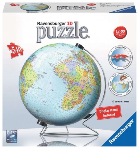 Puzzle 540 elementów 3D Kula Dziecinny globus Puzzle 540 elementów 3D Kula Dziecinny globus