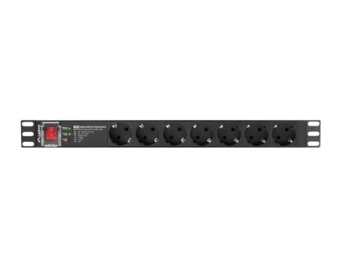 Listwa zasilająca rack PDU PRO 19 cali 1U 16A 7X SCHUKO SPD-3MP 2m czarna Listwa zasilająca rack PDU PRO 19 cali 1U 16A 7X SCHUKO SPD-3MP 2m czarna