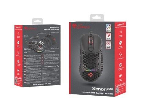 Mysz Xenon 800 lekka 16000 DPI podświetlenie RGB dla graczy lekka Czarna Mysz Xenon 800 lekka 16000 DPI podświetlenie RGB dla graczy lekka Czarna
