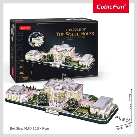 Puzzle 3D LED Biały Dom Puzzle 3D LED Biały Dom