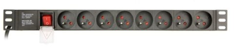 Listwa zasilająca rack (PDU), 8 gniazd FR, 1U, 10A, wtyk C14 3m Listwa zasilająca rack (PDU), 8 gniazd FR, 1U, 10A, wtyk C14 3m