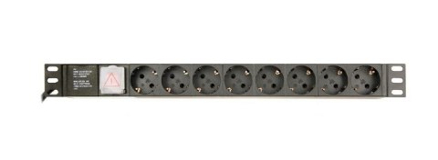 Listwa zasilająca rack (PDU), 8 gniazd typ Schuko, 1U, 16A, wtyk Schuko 3m Listwa zasilająca rack (PDU), 8 gniazd typ Schuko, 1U, 16A, wtyk Schuko 3m