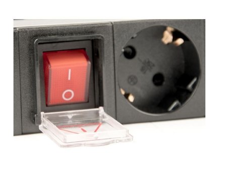 Listwa zasilająca rack (PDU), 8 gniazd typ Schuko, 1U, 16A, wtyk Schuko 3m Listwa zasilająca rack (PDU), 8 gniazd typ Schuko, 1U, 16A, wtyk Schuko 3m