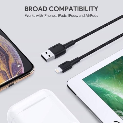CB-AL05 nylonowy kabel Quick Charge Lightning-USB | 2m | certyfikat MFi Apple CB-AL05 nylonowy kabel Quick Charge Lightning-USB | 2m | certyfikat MFi Apple
