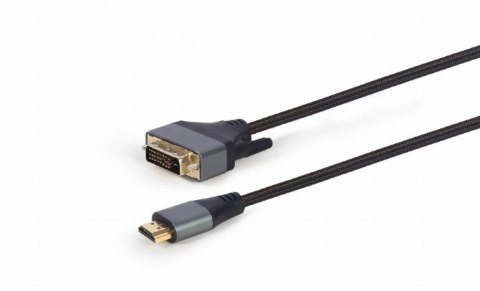 Kabel HDMI do DVI w oplocie 1.8m pozłacane końcówki Kabel HDMI do DVI w oplocie 1.8m pozłacane końcówki