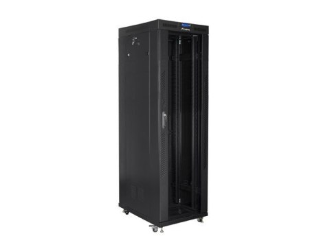 Szafa instalacyjna rack stojąca 19 42U 800x800 czarna, drzwi szklane LCD (Flat pack) Szafa instalacyjna rack stojąca 19 42U 800x800 czarna, drzwi szklane LCD (Flat pack)