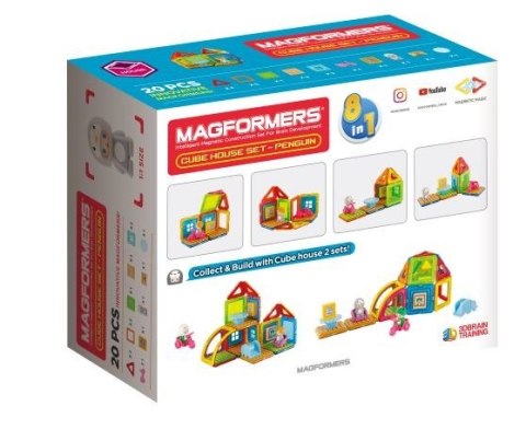 Klocki magnetyczne Cube House Pingwin Klocki magnetyczne Cube House Pingwin