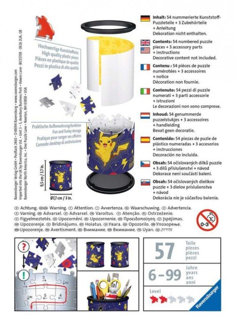 Puzzle 57 elementów 3D Przybornik Pikachu Puzzle 57 elementów 3D Przybornik Pikachu
