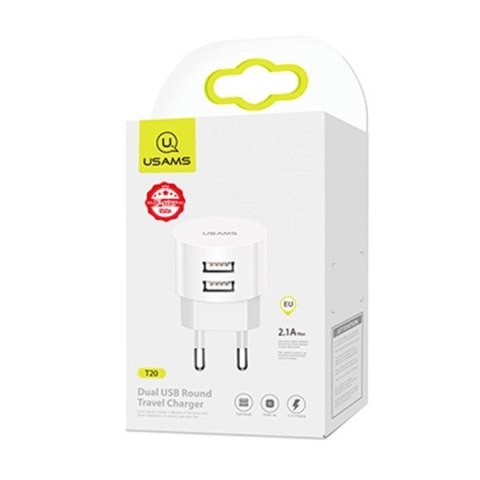Ładowarka sieciowa T20 2xUSB 2,1A Kabel USB-C Ładowarka sieciowa T20 2xUSB 2,1A Kabel USB-C