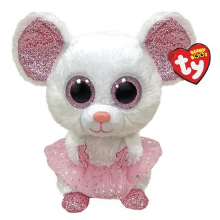 Maskotka Ty Mysz biała ballerina - Nina 24 cm