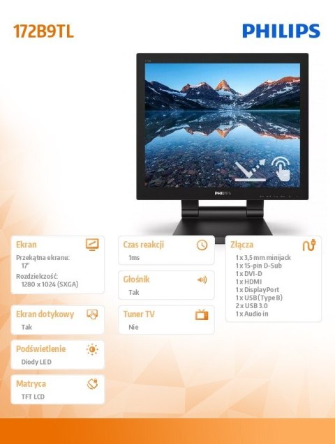 Monitor 17 cali 172B9TL LED Touch DVI HDMI DP Monitor 17 cali 172B9TL LED Touch DVI HDMI DP