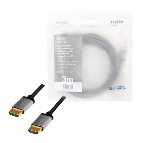 Kabel HDMI 4K/60Hz, aluminium 3m Czarny Kabel HDMI 4K/60Hz, aluminium 3m Czarny
