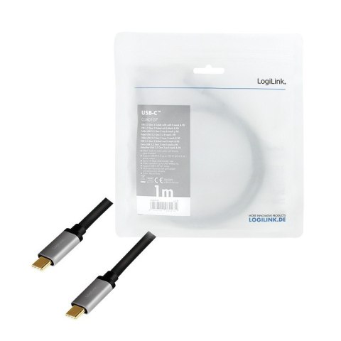 Kabel USB-C M/M, 4K/60 Hz, PD aluminiowy 1m Kabel USB-C M/M, 4K/60 Hz, PD aluminiowy 1m