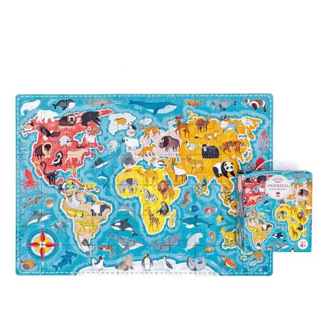 Puzzle 60 elementów Puzzlove - Mapa świata Zwierzęta Puzzle 60 elementów Puzzlove - Mapa świata Zwierzęta