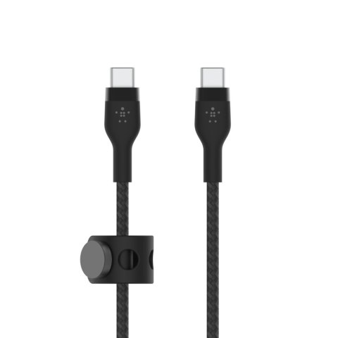 Kabel BoostCharge USB-C/USB-C silikonowy w oplocie 2m, czarny Kabel BoostCharge USB-C/USB-C silikonowy w oplocie 2m, czarny