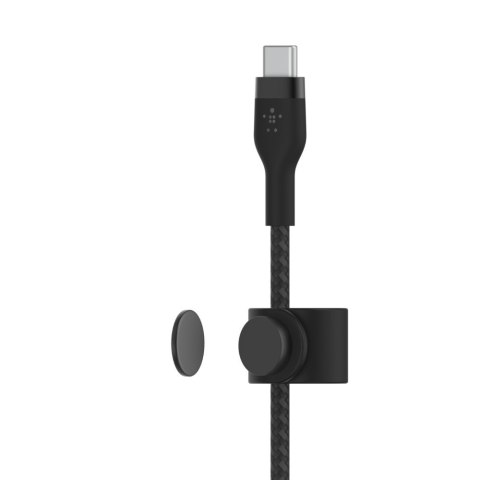 Kabel BoostCharge USB-C/USB-C silikonowy w oplocie 2m, czarny Kabel BoostCharge USB-C/USB-C silikonowy w oplocie 2m, czarny