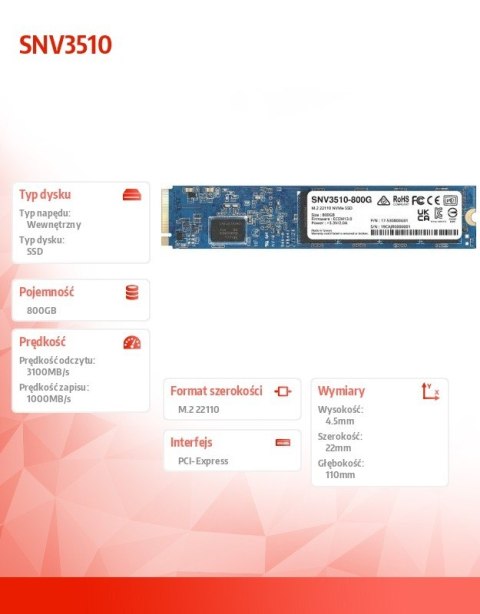 Dysk SSD SATA 800GB M2 22110 SNV3510-800G Dysk SSD SATA 800GB M2 22110 SNV3510-800G