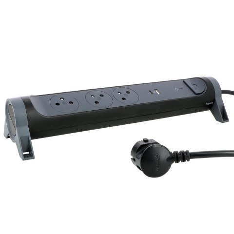 Przedłużacz 3x2PZ + USB A/C 1,5m czarny Przedłużacz 3x2PZ + USB A/C 1,5m czarny