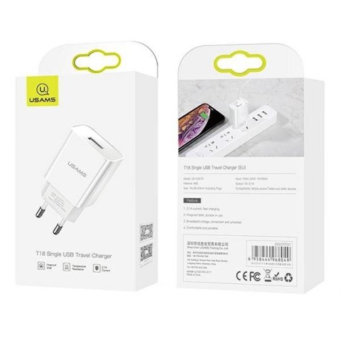 Ładowarka sieciowa T18 1xUSB 2,1A Head Ładowarka sieciowa T18 1xUSB 2,1A Head