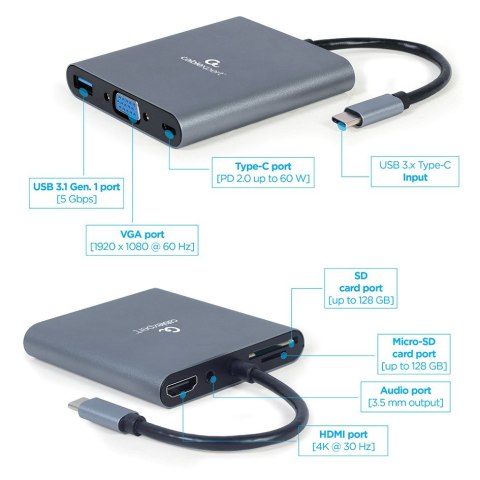 Adapter USB-C Hub HDMI USB-C PD VGA USB 3.0 Audio Card Adapter USB-C Hub HDMI USB-C PD VGA USB 3.0 Audio Card