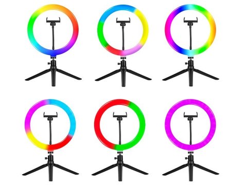 Lampa pierścieniowa RGB RING 26 cm ze statywem Lampa pierścieniowa RGB RING 26 cm ze statywem