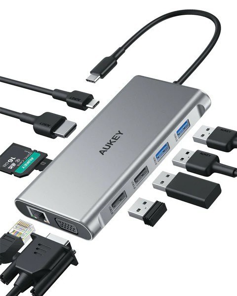 CB-C89 aluminiowy Hub USB-C | 10w1 | RJ45 Ethernet 10/100/1000Mbps | 4xUSB | HDMI 4k@30Hz | SD i microSD | USB-C Power Delivery CB-C89 aluminiowy Hub USB-C | 10w1 | RJ45 Ethernet 10/100/1000Mbps | 4xUSB | HDMI 4k@30Hz | SD i microSD | USB-C Power Delivery